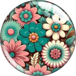 20MM 10pcs/lot flower Cartoon  glass snap button charms
