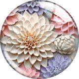 20MM 10pcs/lot flower Cartoon  glass snap button charms