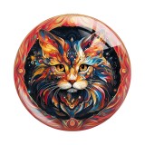 20MM 10pcs/lot cat Print glass snap button charms