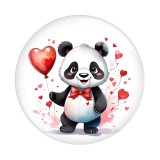 20MM 10pcs/lot panda Print glass snap button charms