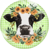 20MM 10Pcs/lot Cow Print glass snap button charms