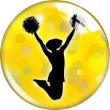 20MM 10pcs/lot Cheerleading Cartoon  glass snap button charms
