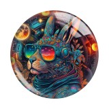 20MM 10pcs/lot cat Print glass snap button charms