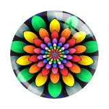 20MM 10pcs/lot Colorful patterns Print glass snap button charms