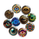20MM 10pcs/lot eye Print glass snap button charms