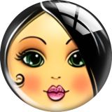 20MM 10pcs/lot Doll Matryoshka Girl Face mask glass snap button charms