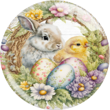 20MM 10Pcs/lot Rabbit Easter Print glass snap button charms