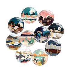 20MM 10Pcs/lot cactus star moon glass snap button charms