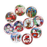 20MM 10Pcs/lot Christmas Print glass snap button charms