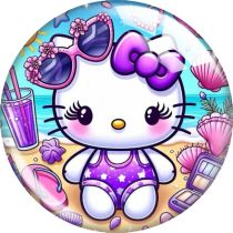 20MM 10pcs/lot KT Cat glass snap button charms
