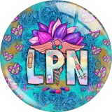 20MM 10Pcs/lot Nurse Print glass snaps buttons  DIY jewelry