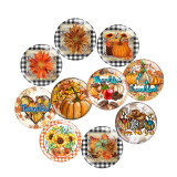 20MM 10Pcs/lot Thanksgiving  Print glass snaps buttons  DIY jewelry