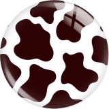 20MM 10pcs/lot Cow stripes  Print glass snap button charms