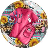 20MM 10Pcs/lot Nurse Print glass snaps buttons  DIY jewelry
