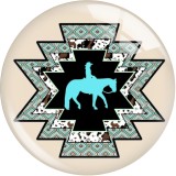 20MM 10pcs/lot Western Cowboy Totem  Print glass snap button charms