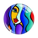20MM 10pcs/lot Famous paintings Art lady Print glass snap button charms