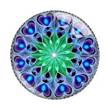 20MM 10pcs/lot Mandala Retro colored patterns Print glass snap button charms