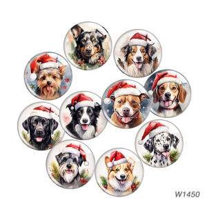 20MM 10pcs/lot Christmas Cartoon  glass snap button charms