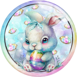 20MM 10Pcs/lot Rabbit Easter Print glass snap button charms