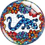 20MM 10pcs/lot Colorful gecko glass snap button charms