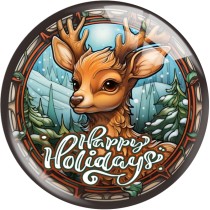 20MM 10Pcs/lot Christmas  Deer Thanksgiving pumpkin Print glass snap button charms