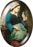 20MM 10pcs/lot Retro oil painting lady glass snap button charms