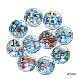 20MM 10pcs/lot Christmas Cartoon  glass snap button charms