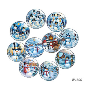 20MM 10pcs/lot Christmas Cartoon  glass snap button charms