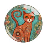 20MM 10pcs/lot cat Print glass snap button charms