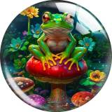 20MM 10pcs/lot frog Print glass snap button charms