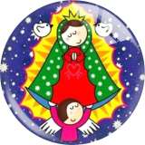 20MM 10Pcs/lot Cartoon girl  Russian dolls  Print glass snap button charms