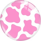 20MM 10pcs/lot Cow stripes  Print glass snap button charms