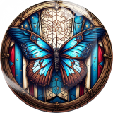 20MM 10Pcs/lot butterfly Print glass snap button charms