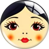 20MM 10pcs/lot Doll Matryoshka Girl Face mask glass snap button charms