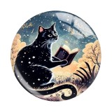 20MM 10pcs/lot cat Print glass snap button charms