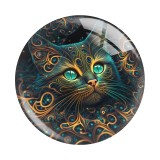20MM 10pcs/lot cat Print glass snap button charms