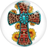 20MM 10Pcs/lot faith cross glass snap button charms