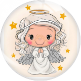 20MM 10Pcs/lot Christmas Print glass snap button charms