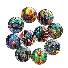20MM 10Pcs/lot  animal Print glass snaps buttons  DIY jewelry