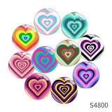 20MM 10pcs/lot Valentine's Day Love Print glass snap button charms