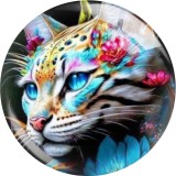 20MM 10Pcs/lot animal Print glass snaps buttons  DIY jewelry