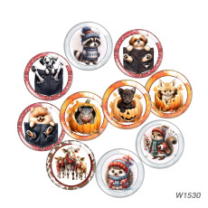 20MM 10pcs/lot animal glass snap button charms