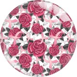 20MM 10Pcs/lot  love flower Print glass snaps buttons  DIY jewelry