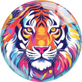 20MM 10pcs/lot tiger Print glass snap button charms