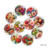 20MM 10pcs/lot flower Cartoon  glass snap button charms