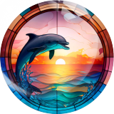 20MM 10Pcs/lot dolphin Print glass snap button charms