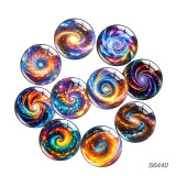 20MM 10pcs/lot Colorful patterns glass snap button charms