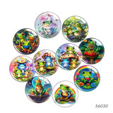 20MM 10pcs/lot frog Print glass snap button charms
