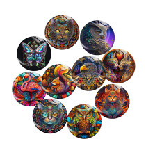 20MM 10Pcs/lot animal Print glass snap button charms
