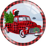 20MM 10Pcs/lot Christmas Print glass snap button charms
